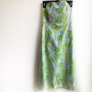 Lilly Pulitzer Vintage Green Lemon Strapless Dress